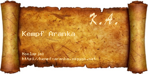 Kempf Aranka névjegykártya