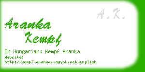 aranka kempf business card